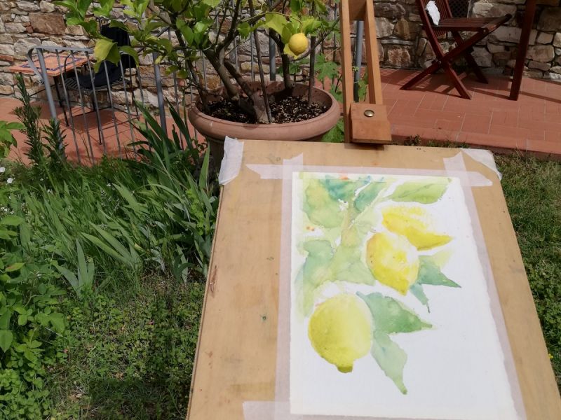 BLISSFUL MOMENTS DURING PAINTING CLASSES IN CHIANTI